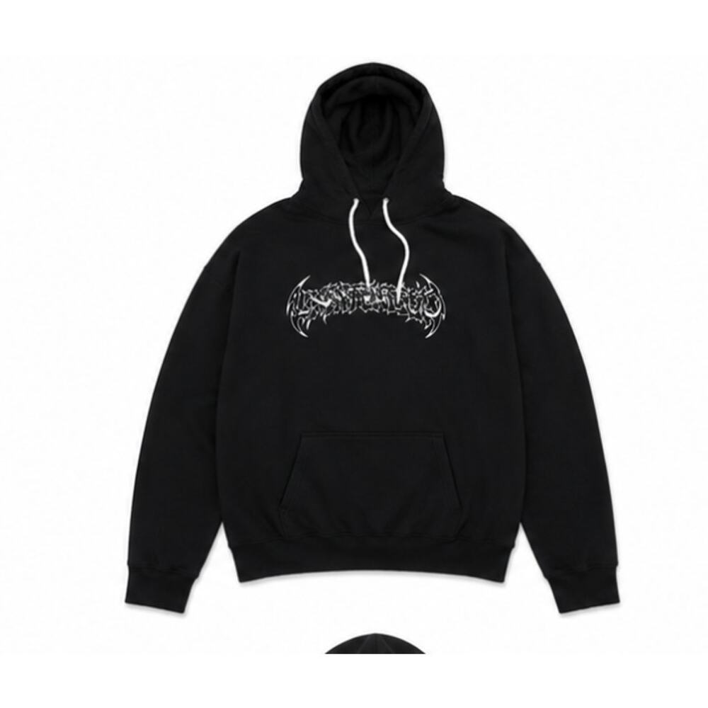 Unintended Black Metal Logo Hoodie Pullover Streetwear NWOT